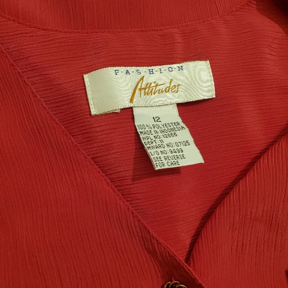Vintage Attitudes Womens Button Down Blouse sz 12 - Picture 5 of 5